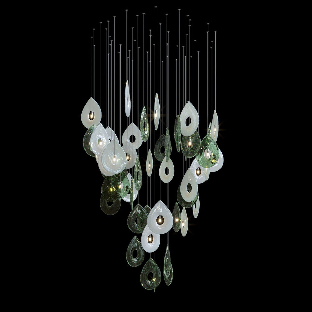Green Halo Drop Chandelier
