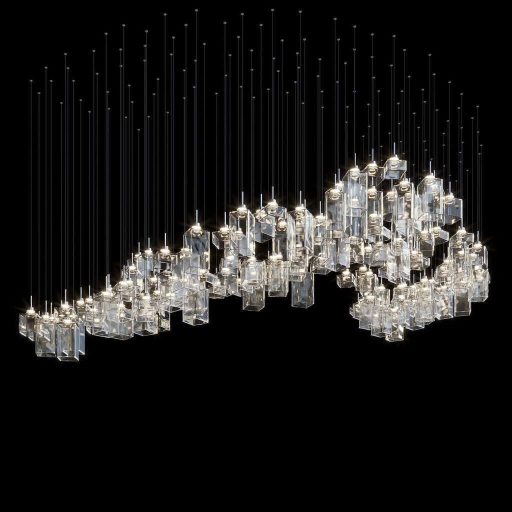 Amber Block Cascade Chandelier