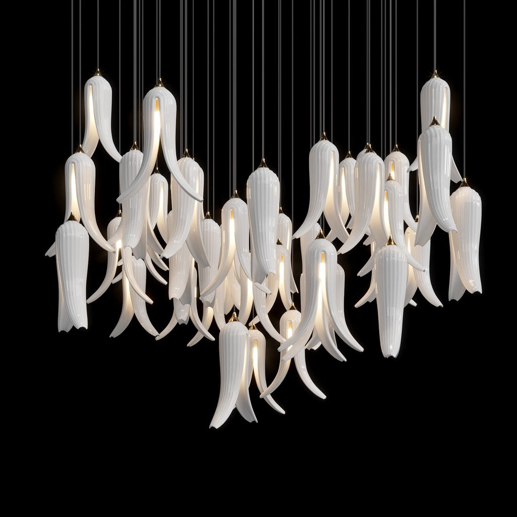 White Pepper Cascade Chandelier
