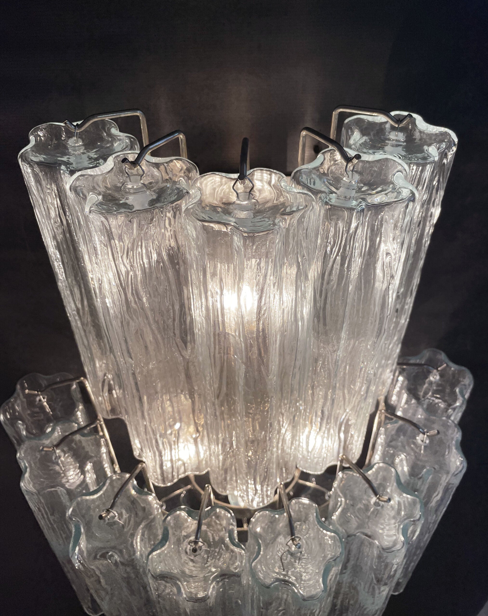 Murano Wall Lamp | 18 Clear Prism Glass | Set of 2