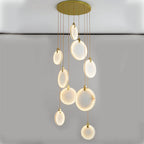 Queenie Alabaster Drop Long Round Chandelier by Bling Lighting Studio