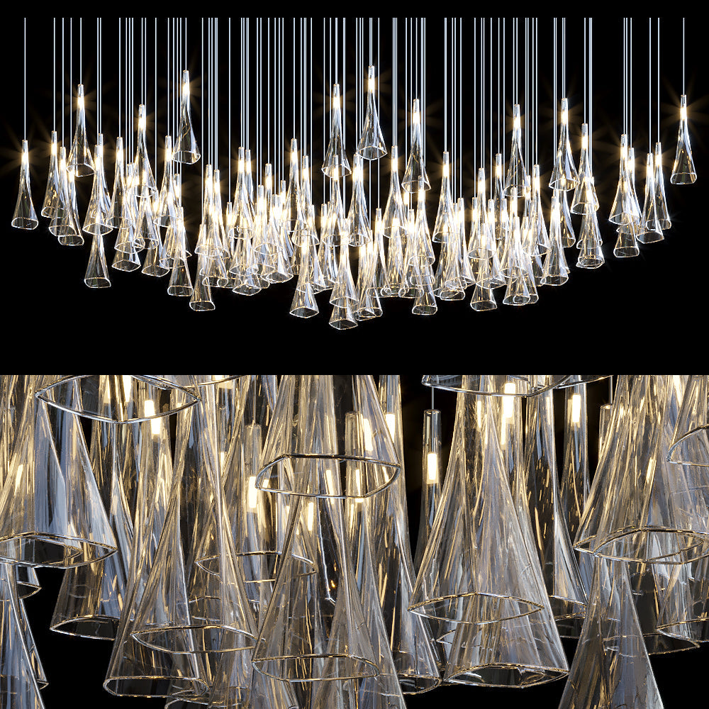Crystal Cone Cluster Chandelier