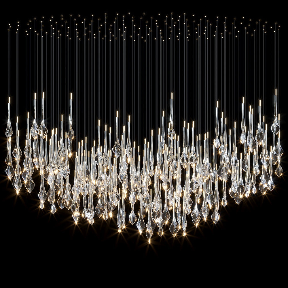Crystal Teardrop Rain Chandelier