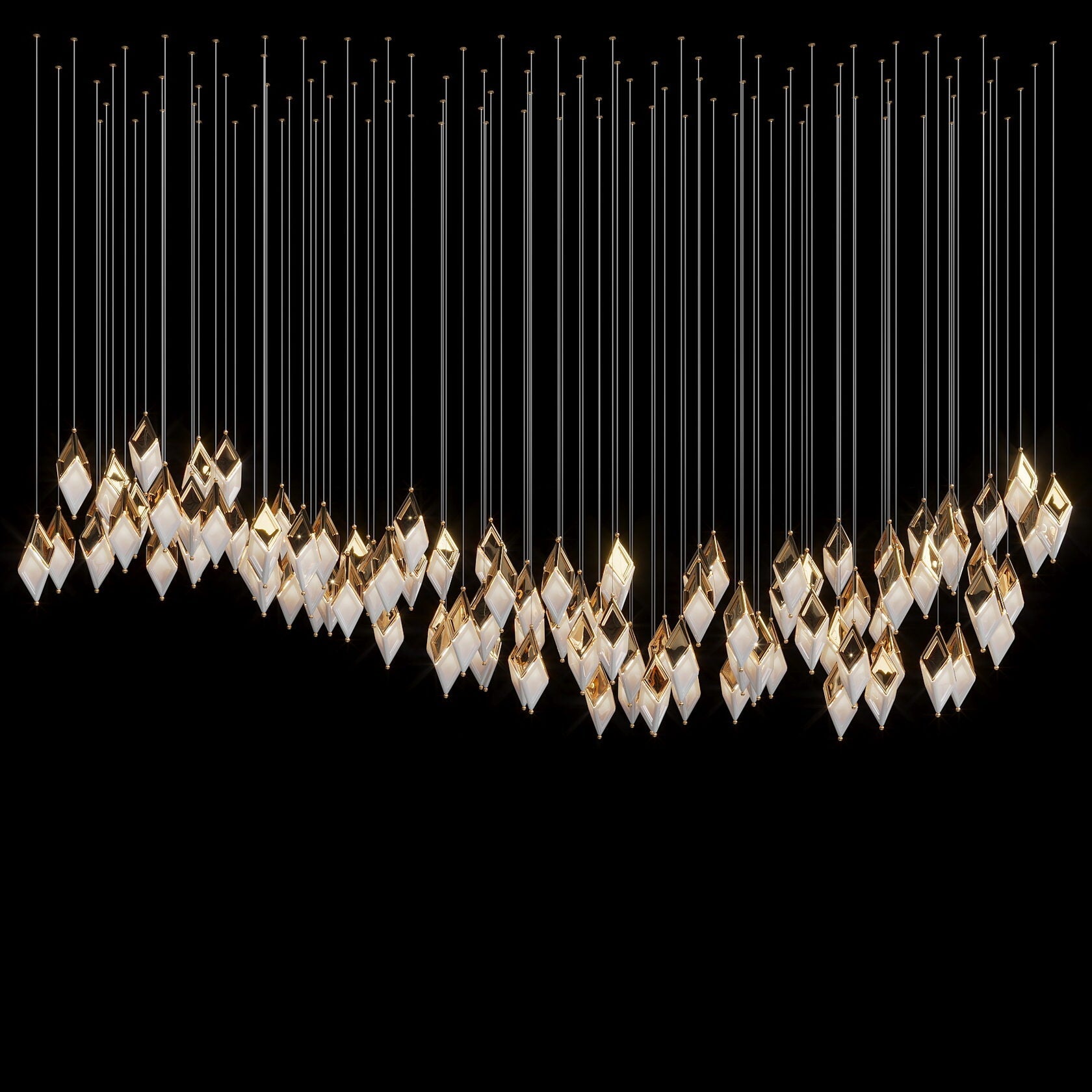 White Diamond Cascade Chandelier
