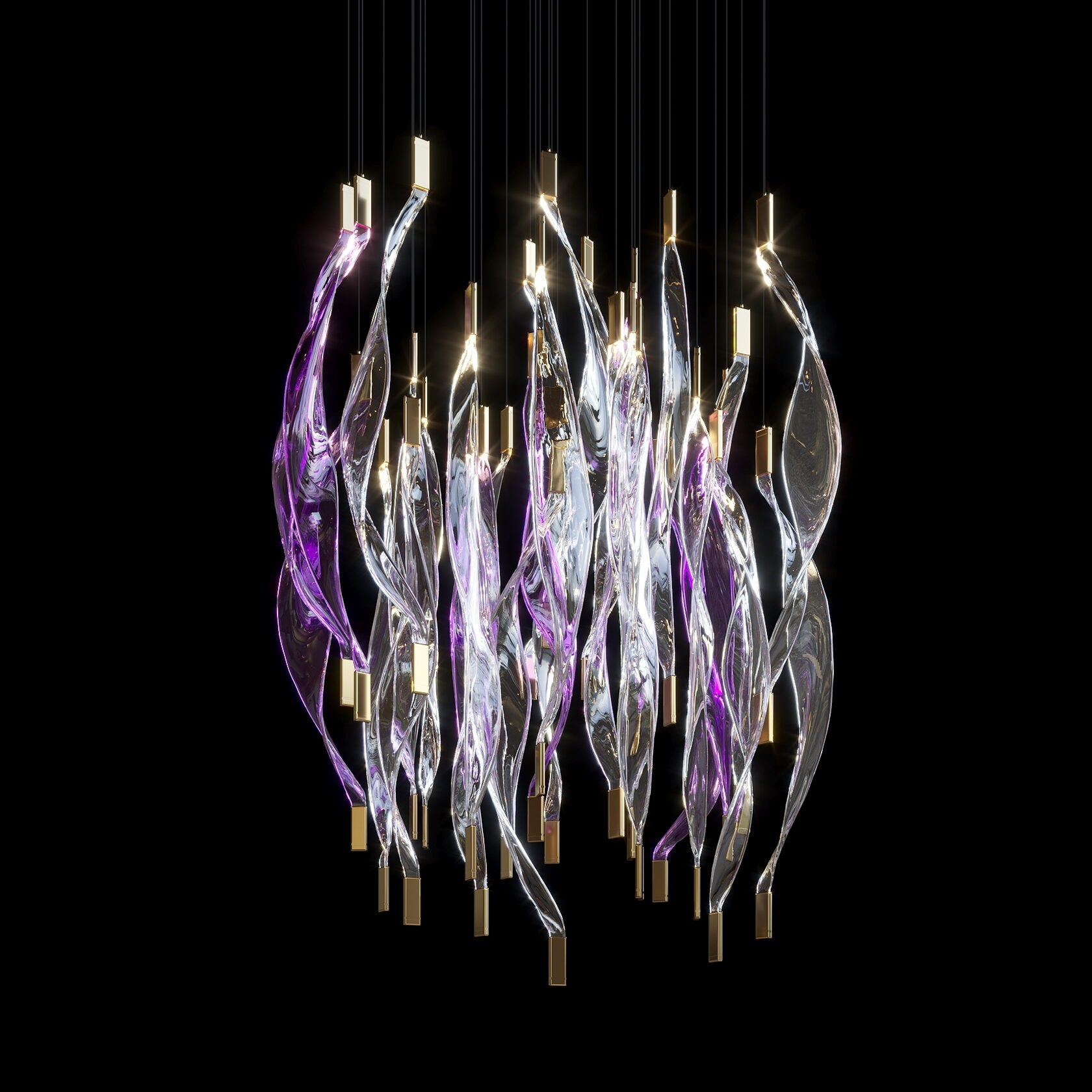 Crimson Flame Cascade Chandelier