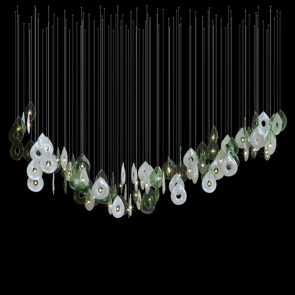 Green Halo Drop Chandelier