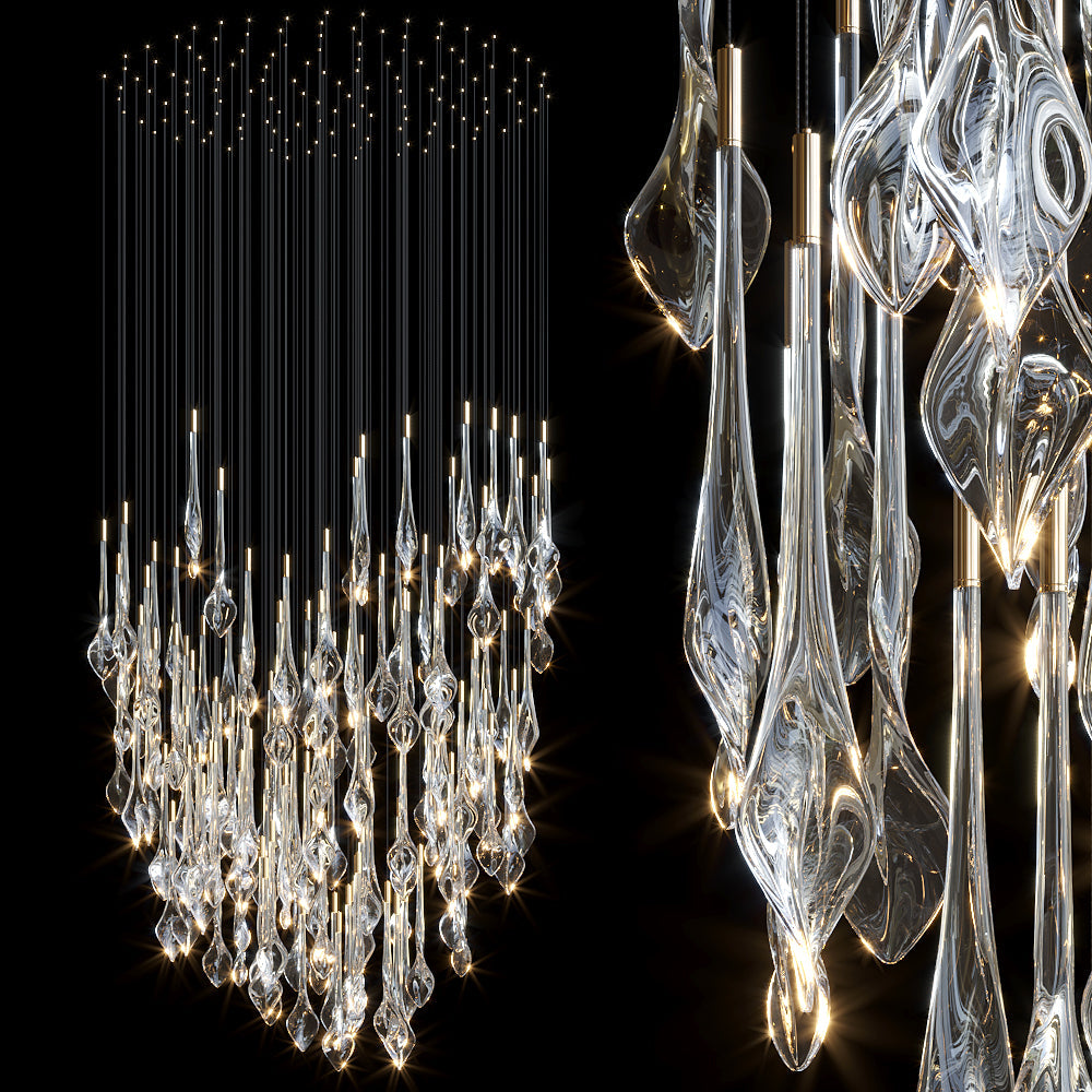 Crystal Teardrop Rain Chandelier