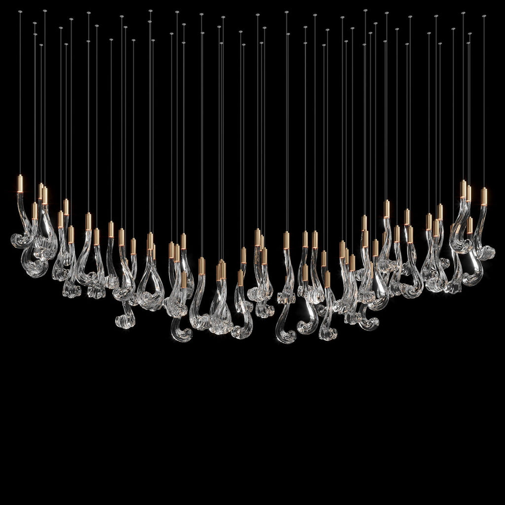 Crystal Scroll Cascade Chandelier