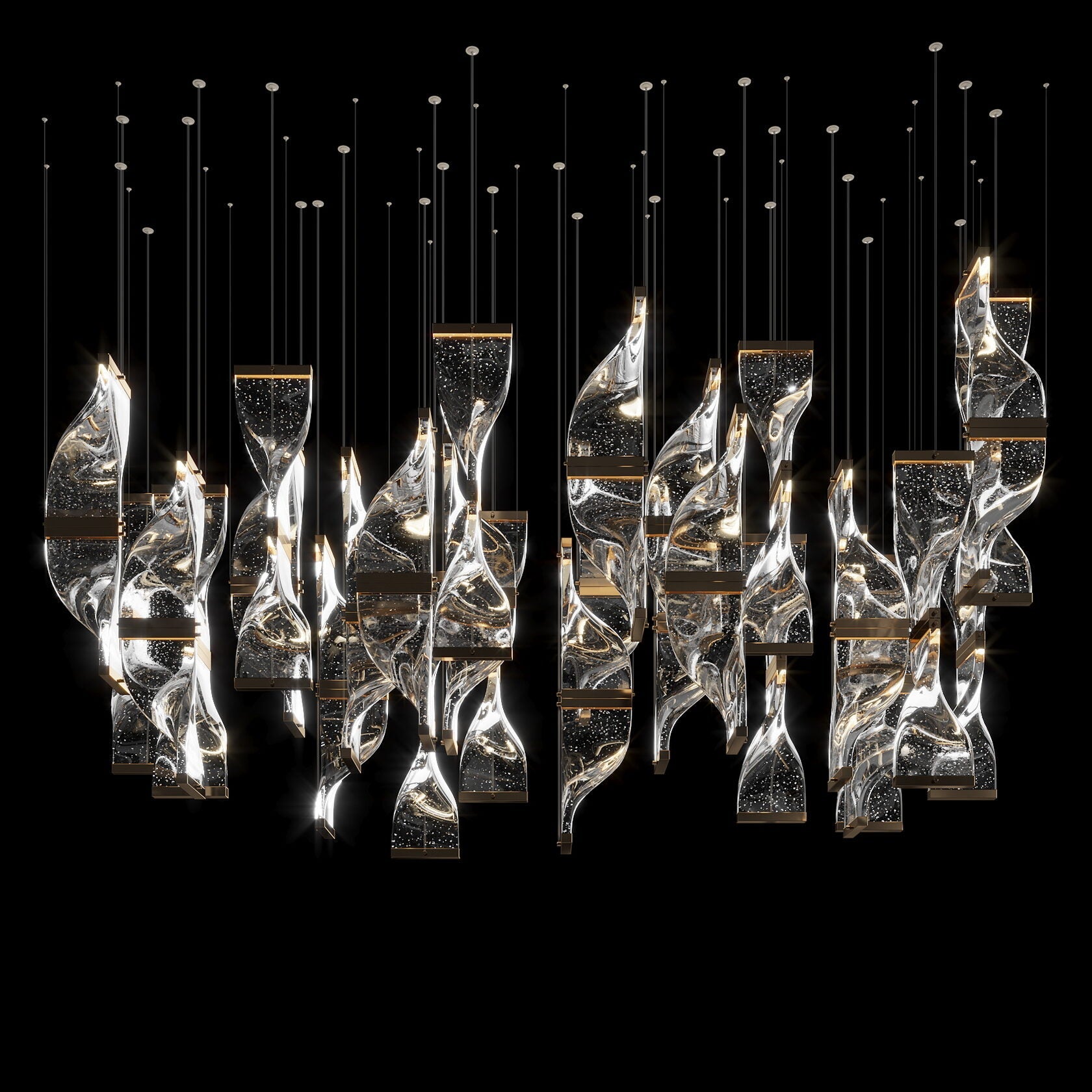 Crystal Twist Panel Chandelier