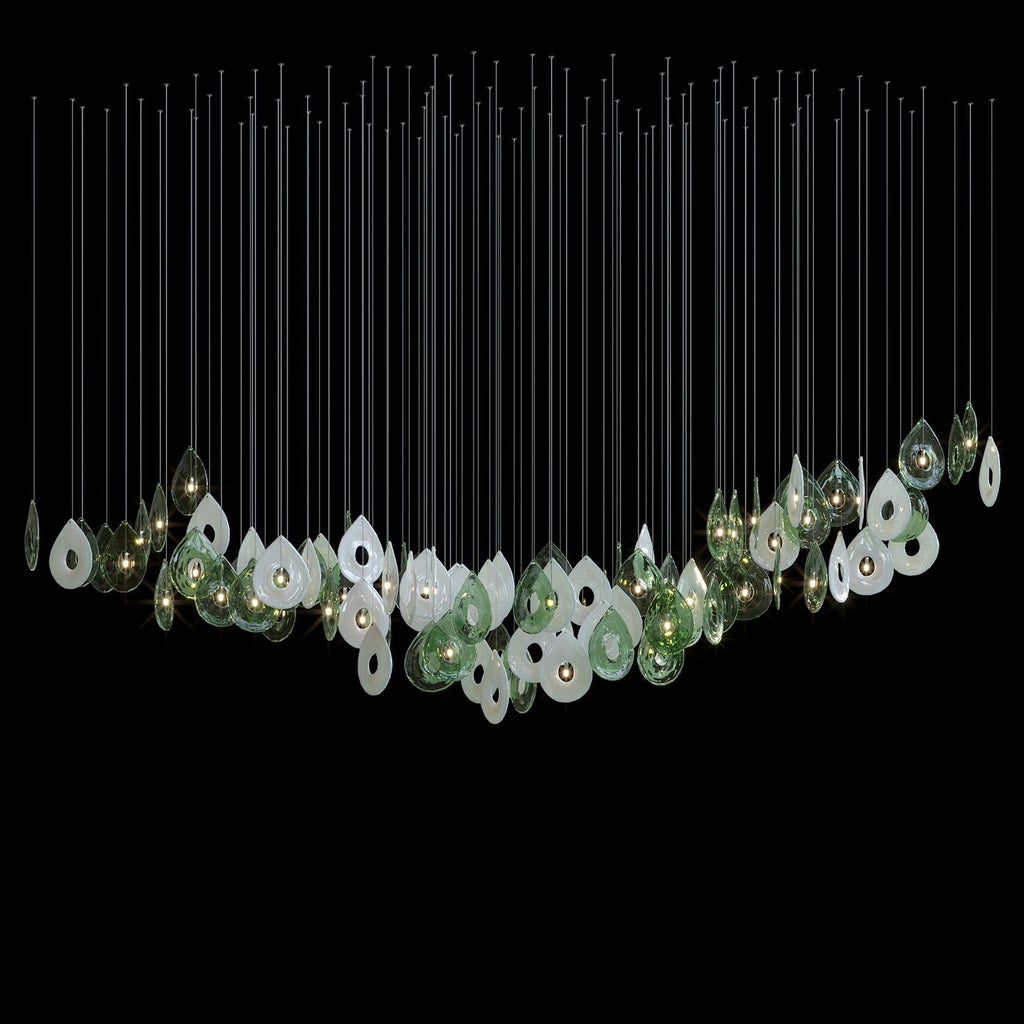 Green Halo Drop Chandelier