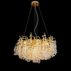 Organic Branch Round Penny Chandelier by Bling Lighting Studio
