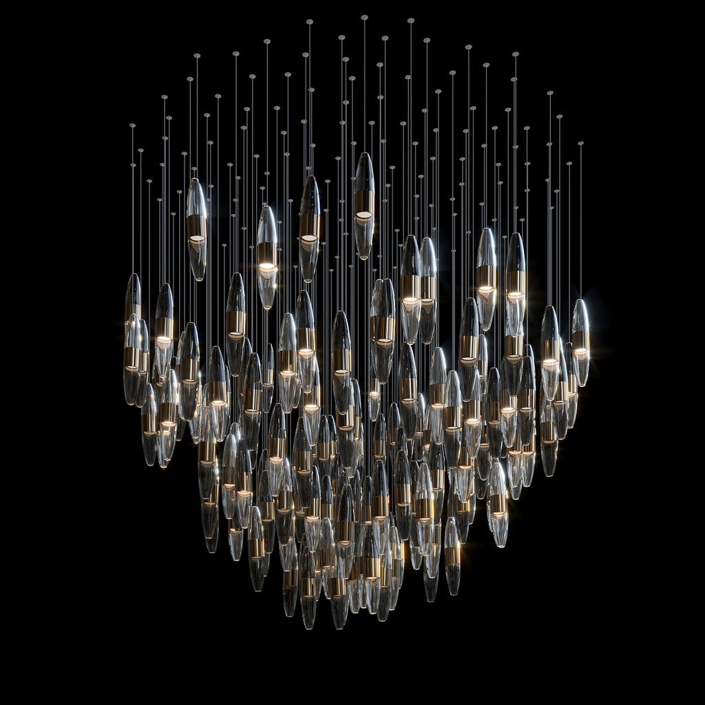 Smoke Capsule Wave Chandelier