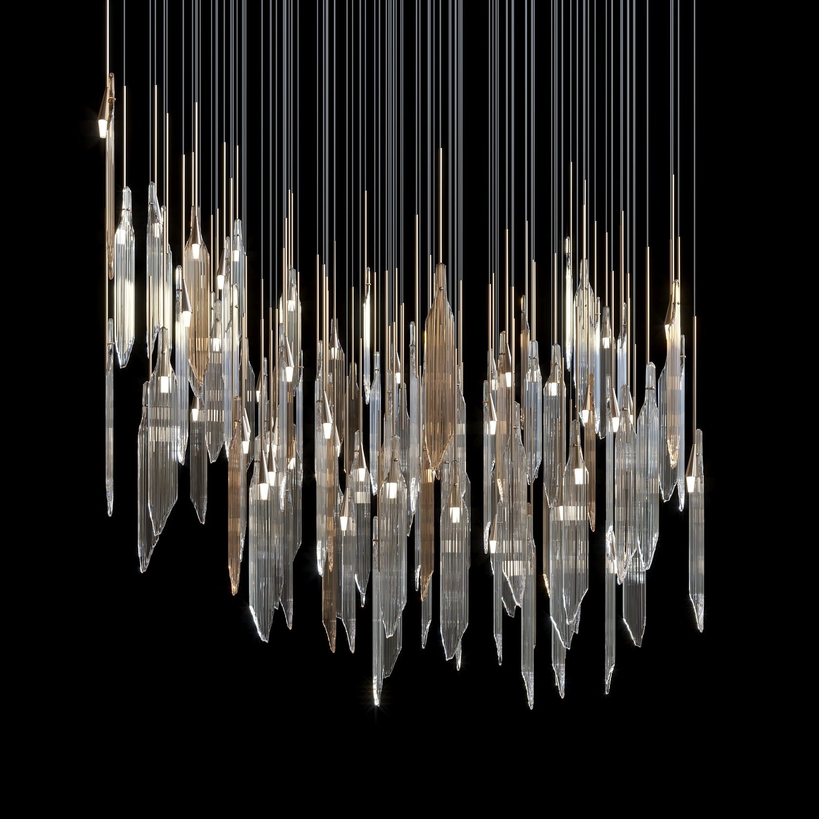 Crystal Icicle Rain Chandelier