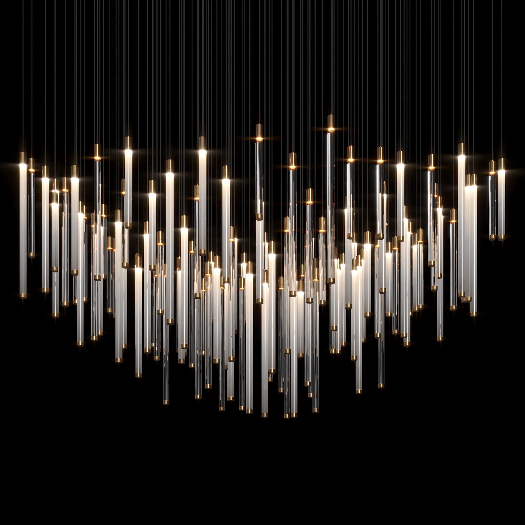 Linear Tube Rain Chandelier