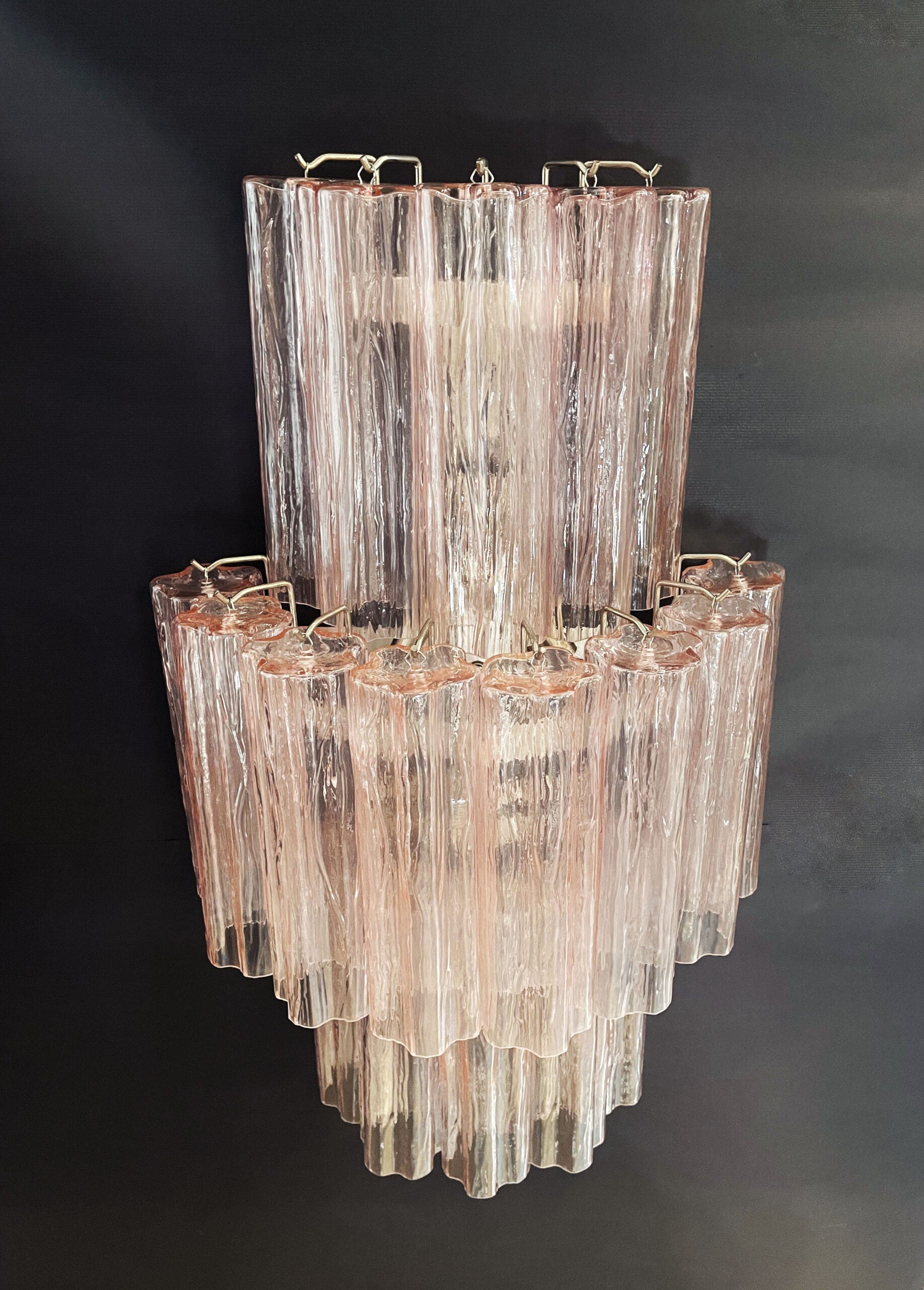 Murano Wall Lamp | 18 Pink Prism Glass | Set of 2