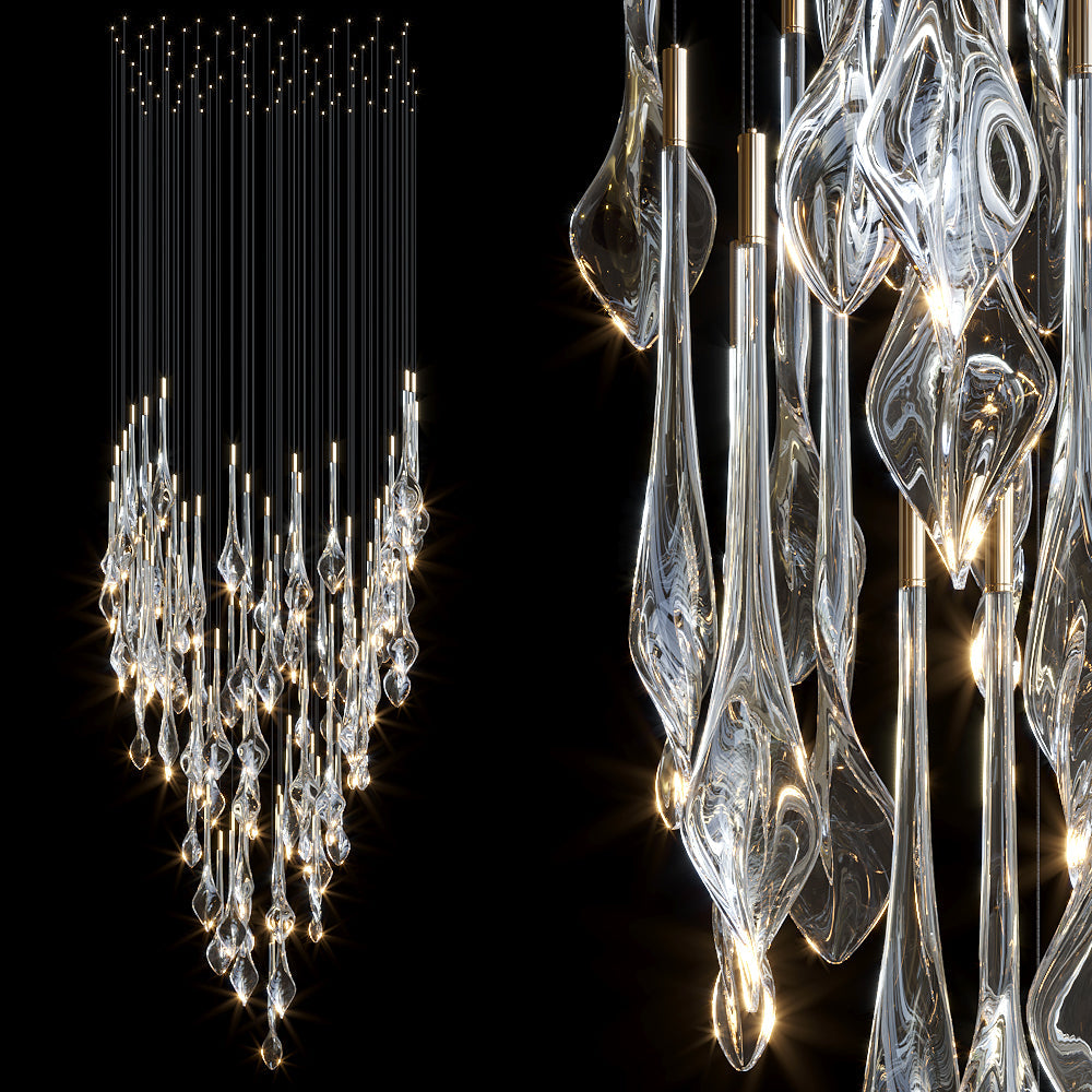 Crystal Teardrop Rain Chandelier