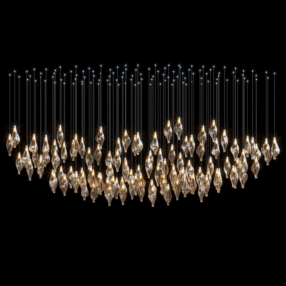 White Petal Vine Cascade Chandelier