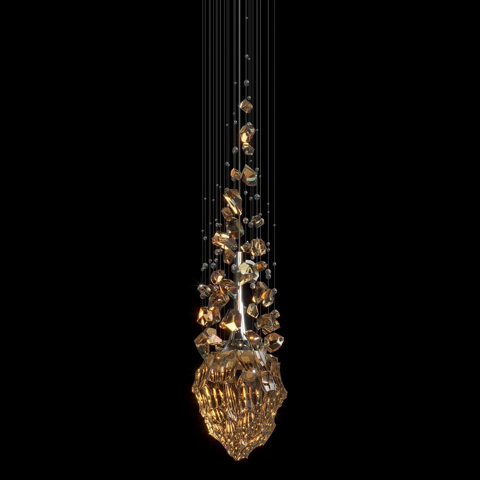 Amber Crystal Geyser Chandelier