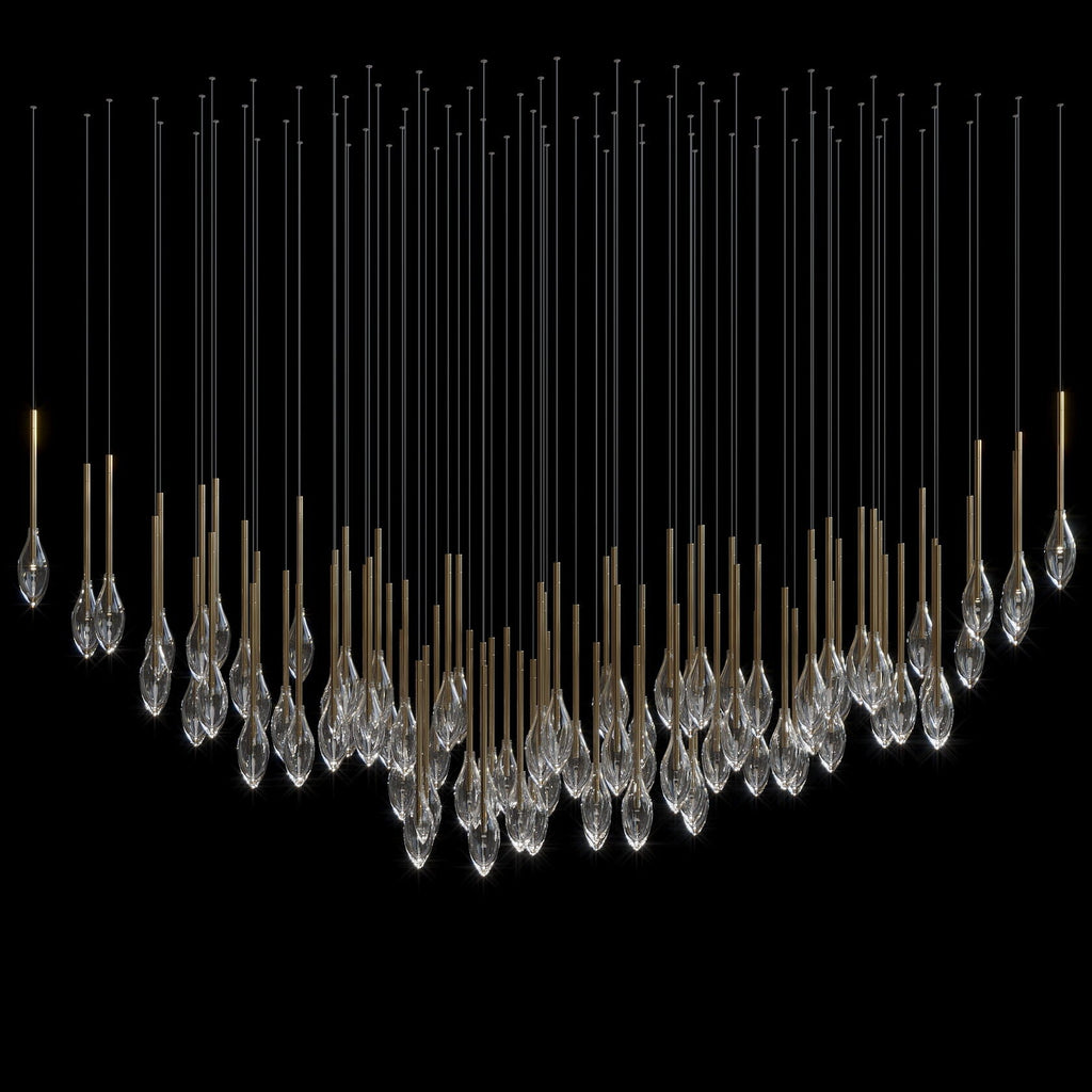 Crystal Raindrop Reed Chandelier
