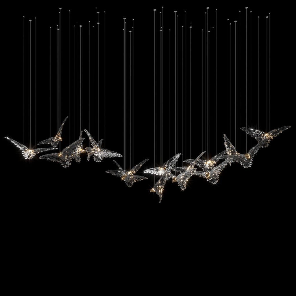 Crystal Bird Flock Chandelier