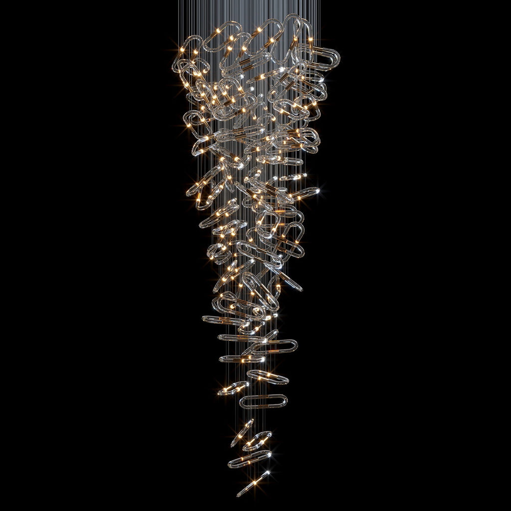Glass Link Cascade Chandelier