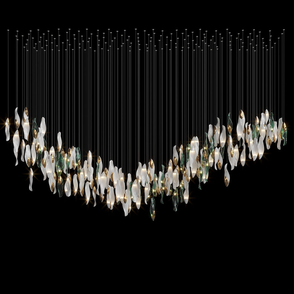 White Sea Petal Cascade Chandelier