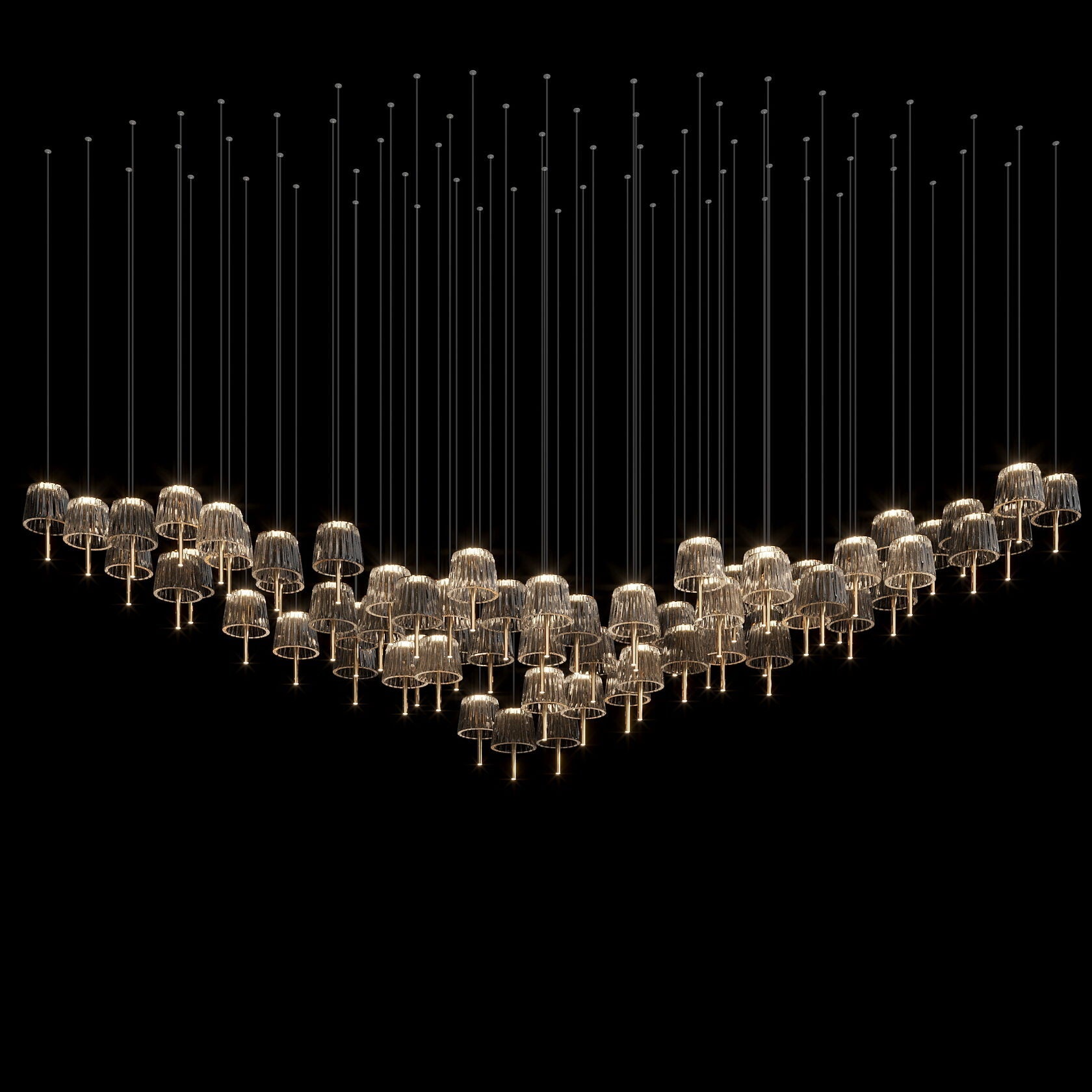 Smoke Fringe Shade Chandelier
