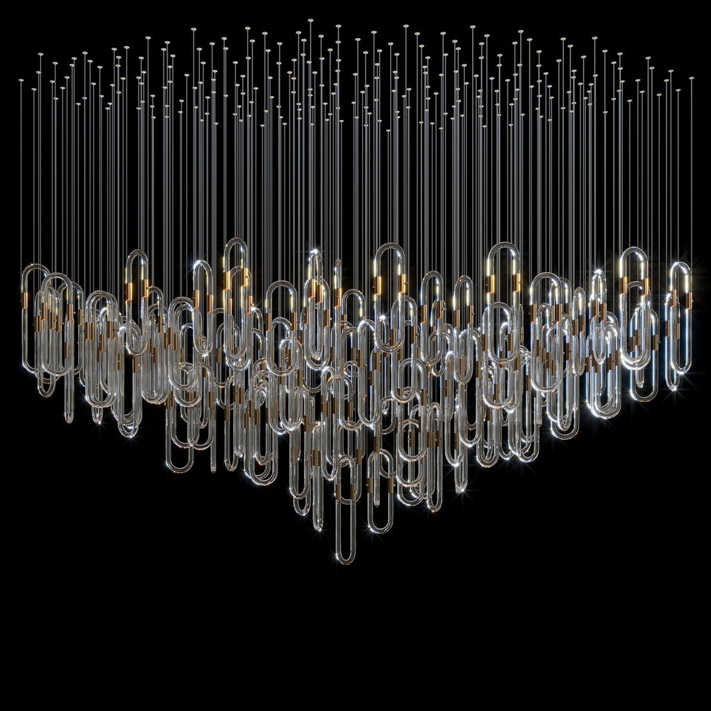 Glass Loop Waterfall Chandelier