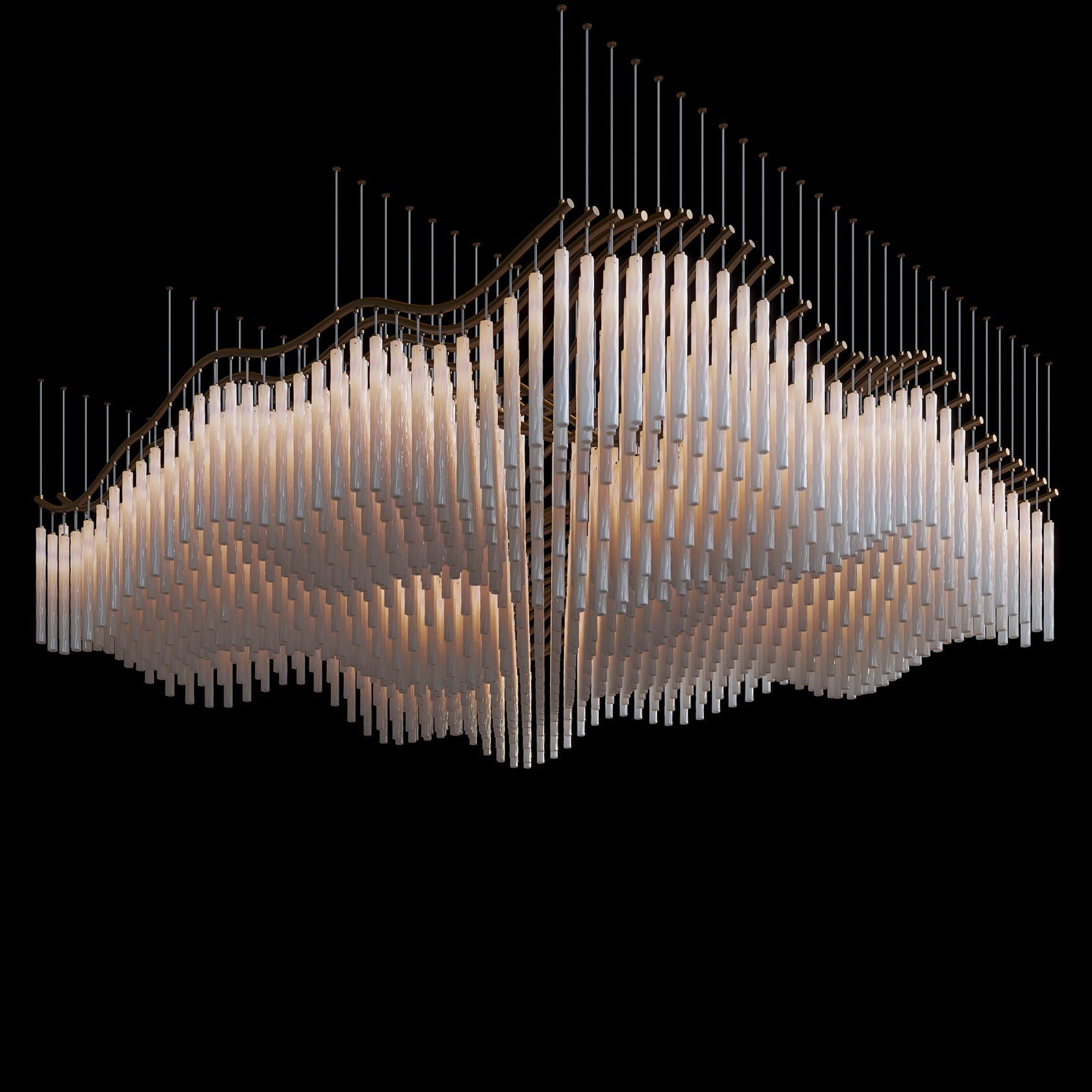 Ivory Column Wave Chandelier