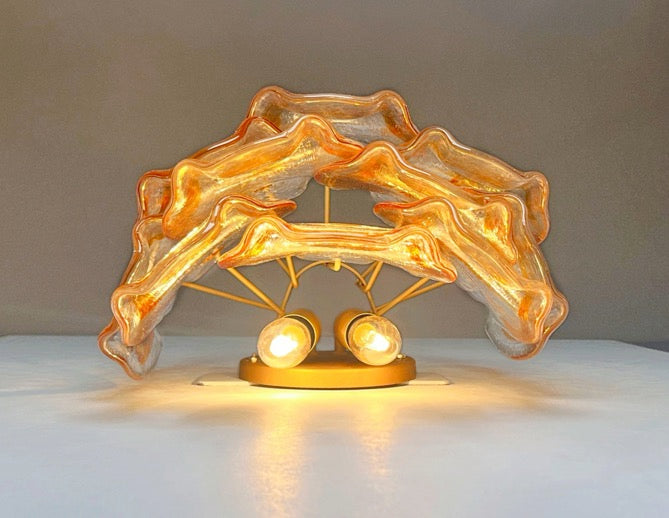 Murano Wall Lamp | 10 White Crostoli Glass | Set of 2
