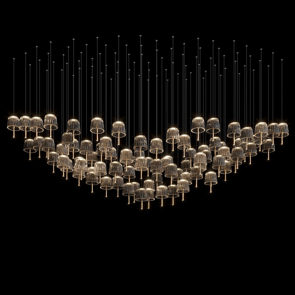 Smoke Fringe Shade Chandelier