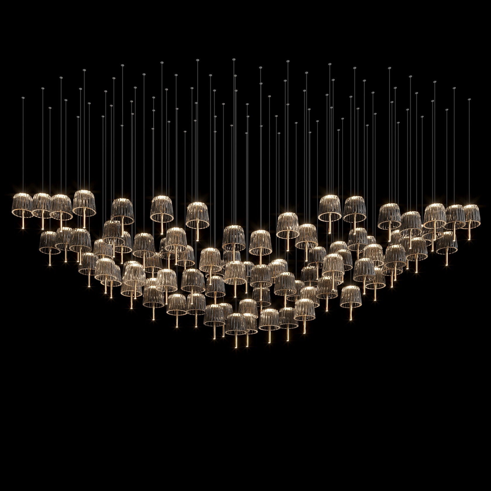 Smoke Fringe Shade Chandelier