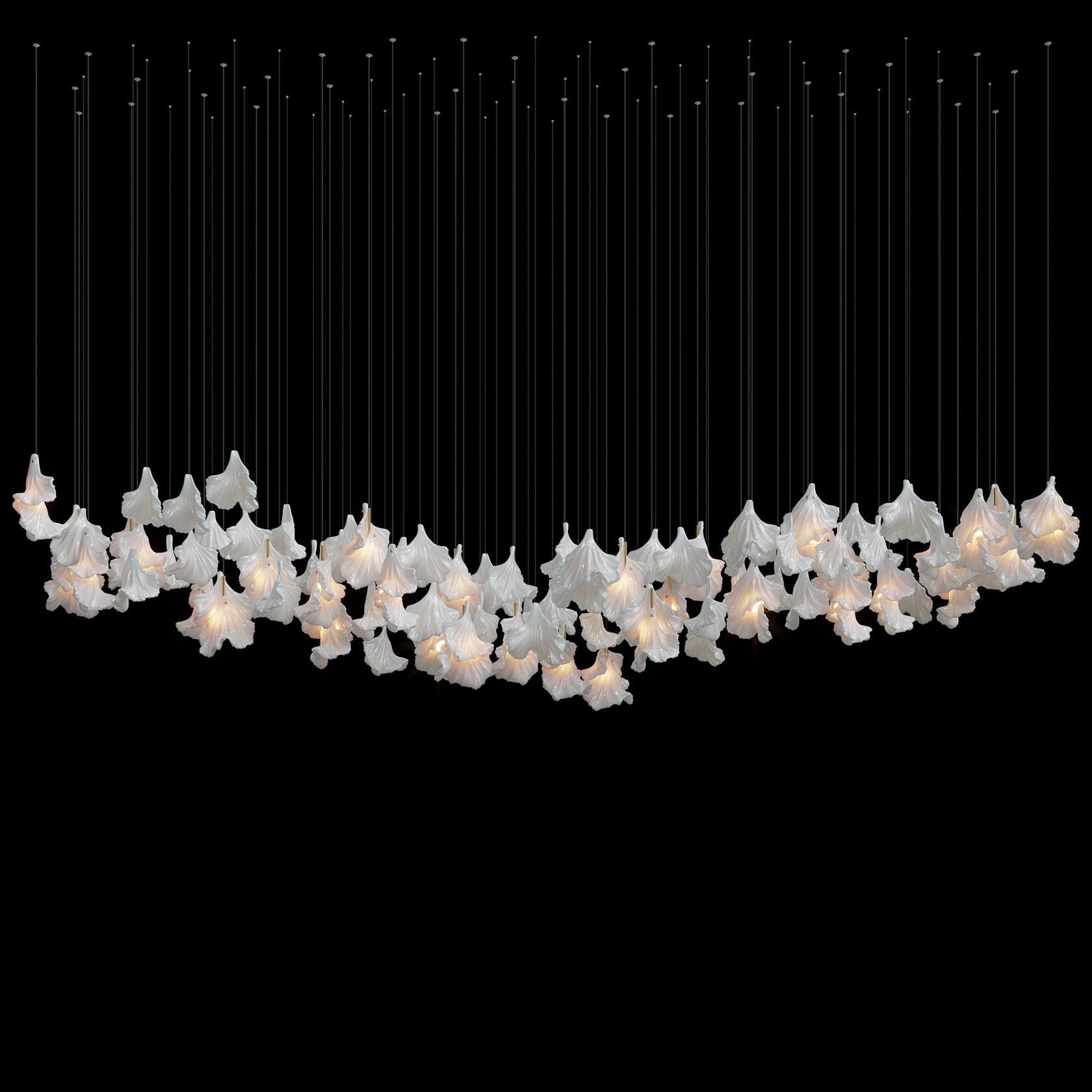 Ivory Petal Cascade Chandelier