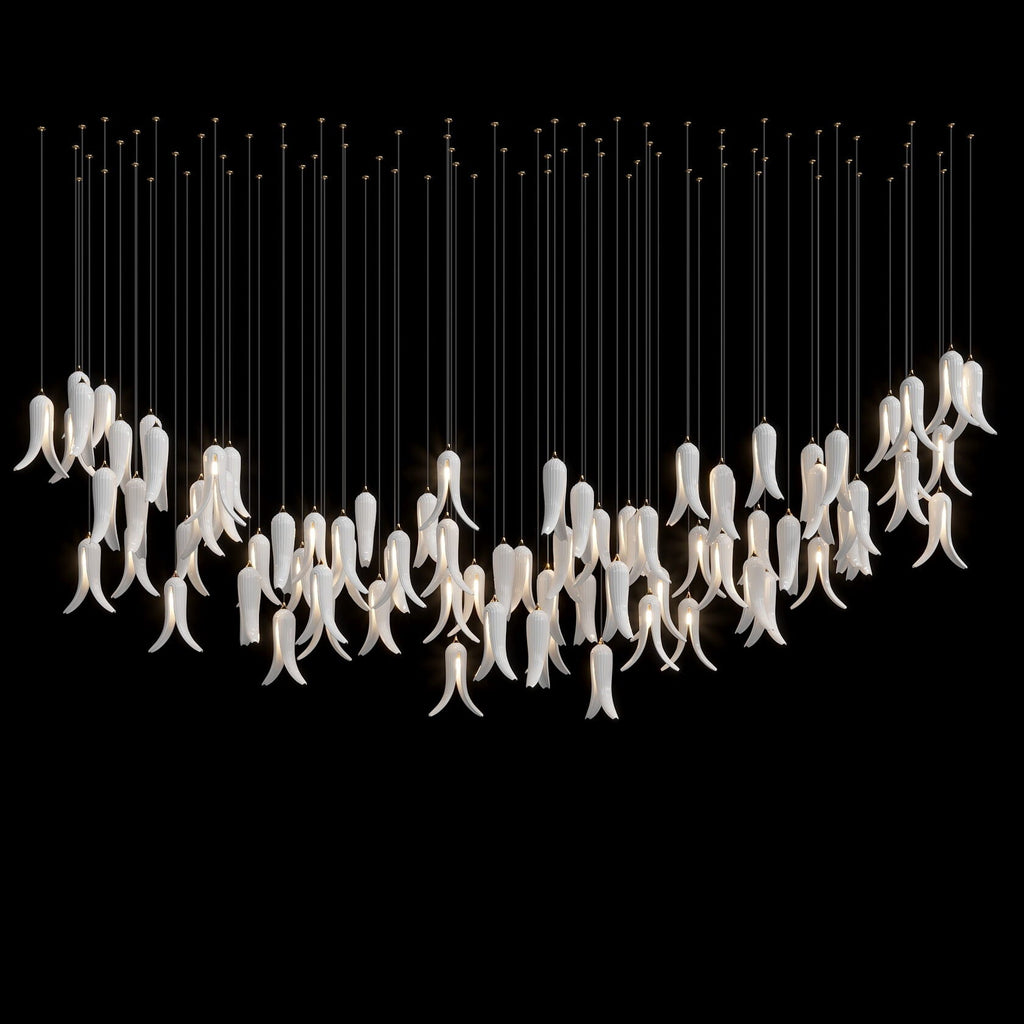 White Pepper Cascade Chandelier