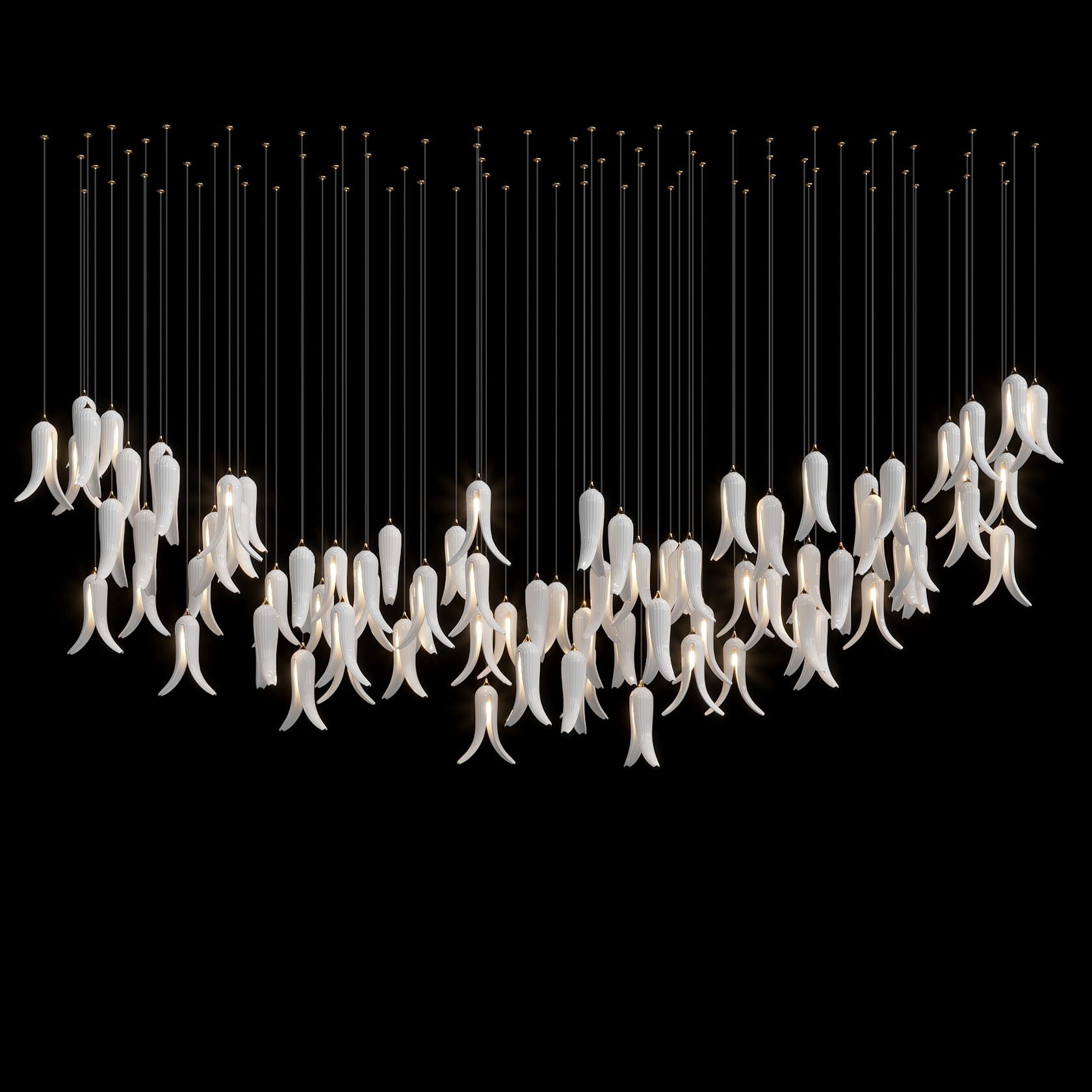 White Pepper Cascade Chandelier