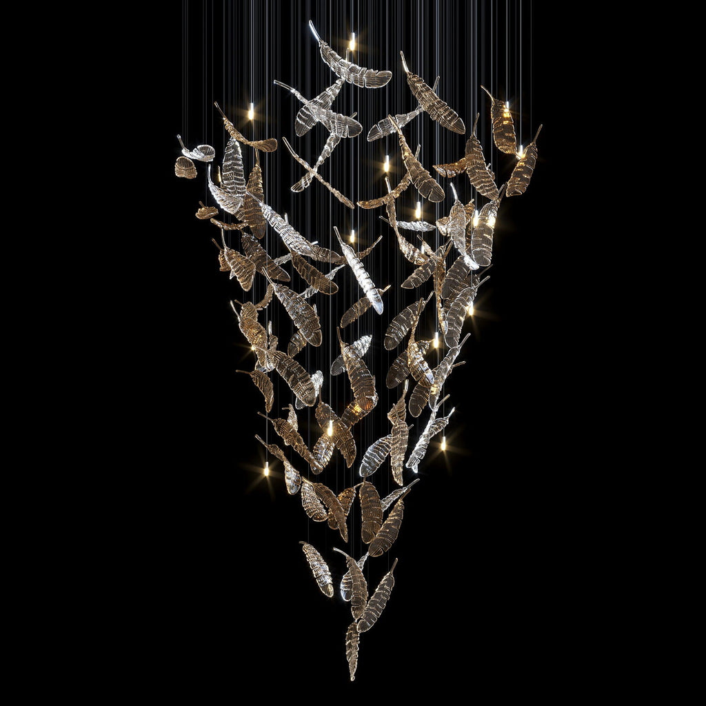 Crystal Feather Flight Chandelier