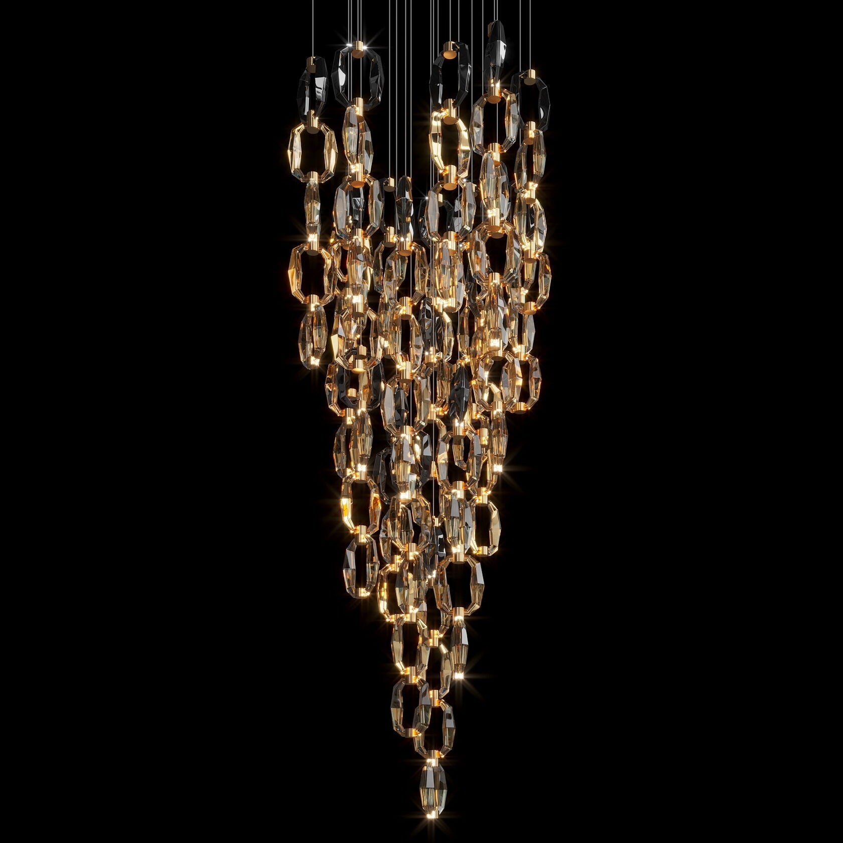 Violet Crystal Link Chandelier