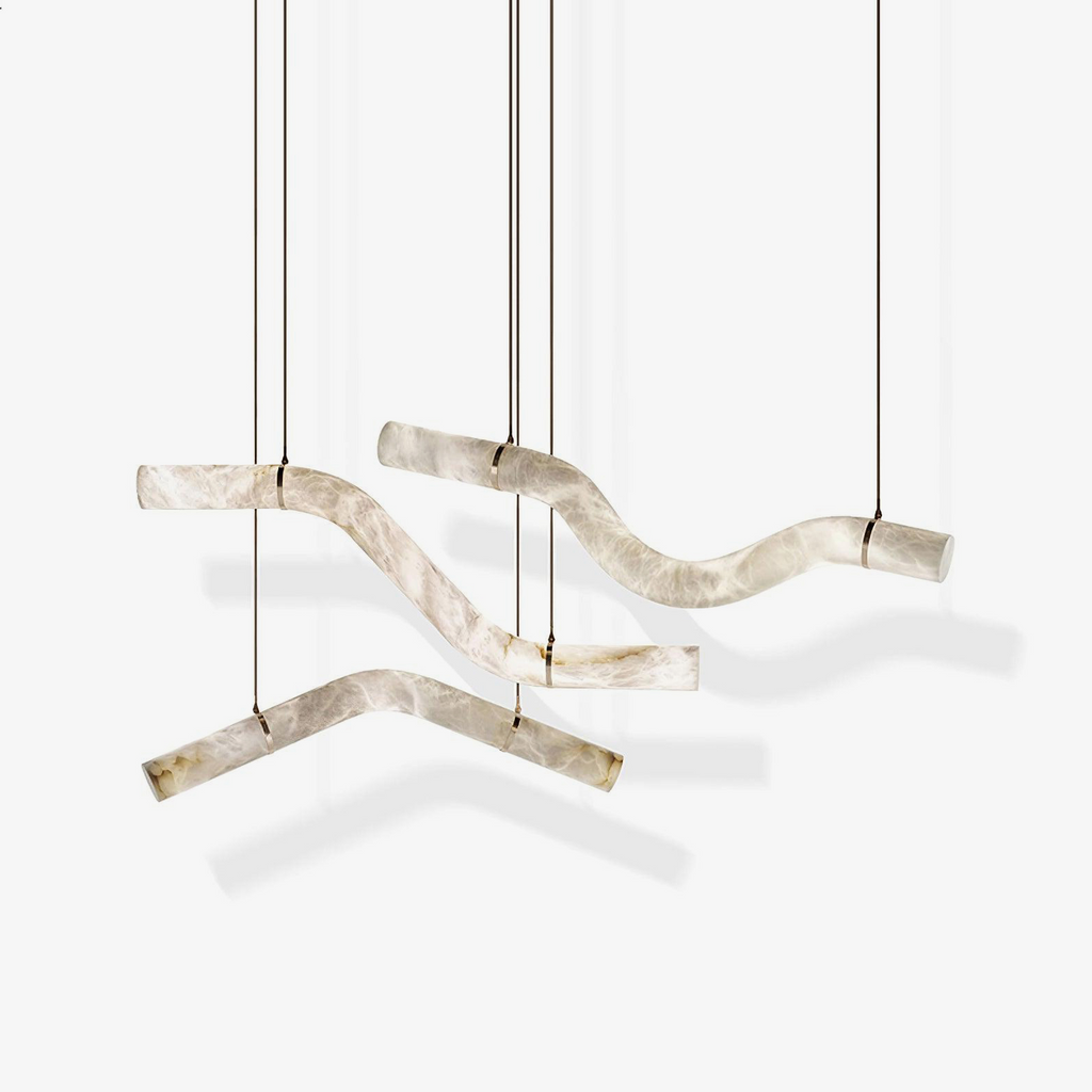 Streamlined Alabaster Pendant Lamp by Bling Lighting Studio