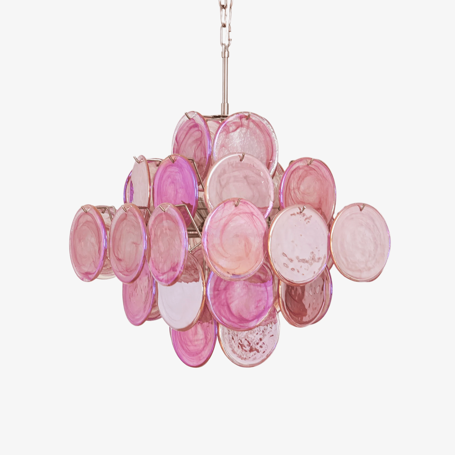 Aurelia Pink Glass Chandelier Glass lighting by Bling Lighting Studio
