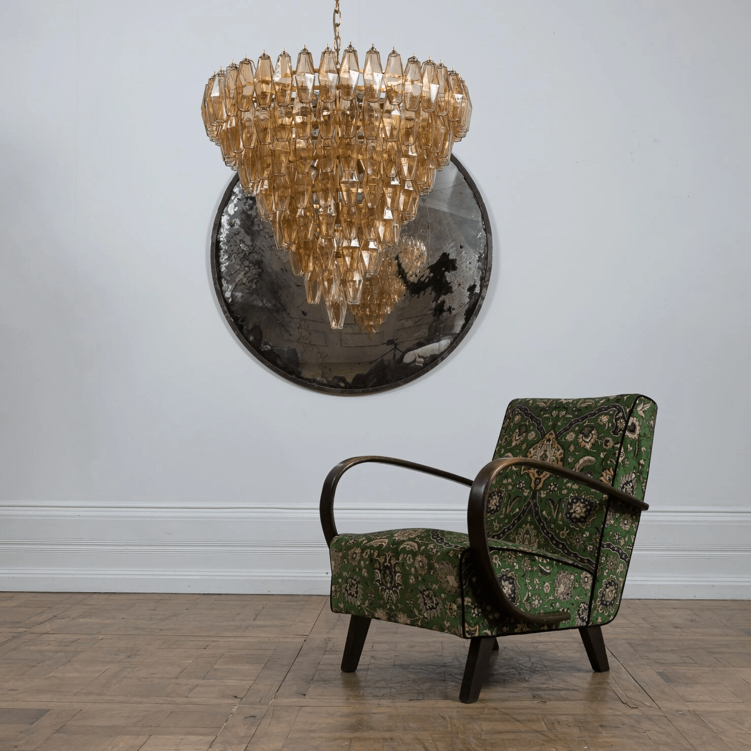 Modern Asti Murano Poliedri Chandelier material and finish detail