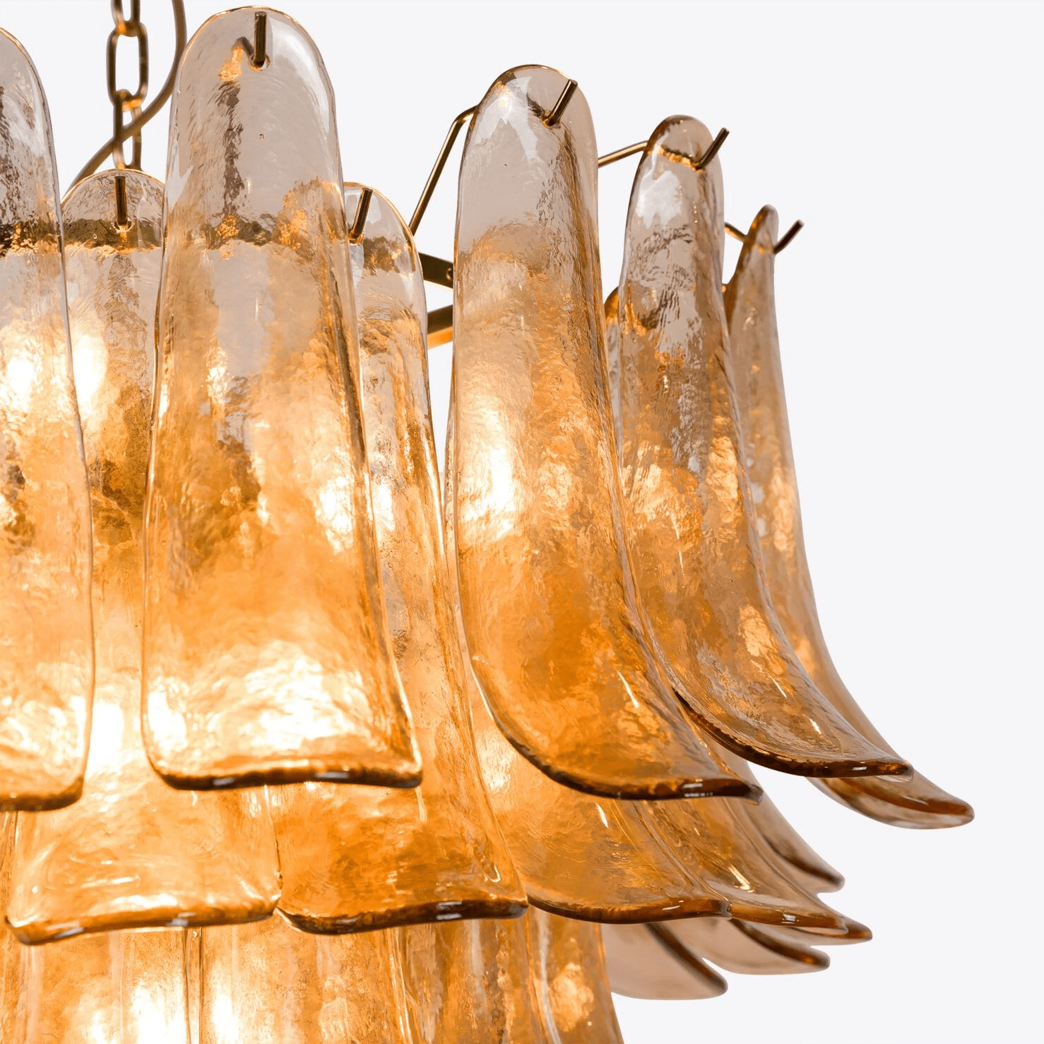 Amber Petalo Chandelier Glass lighting by Bling Lighting Studio