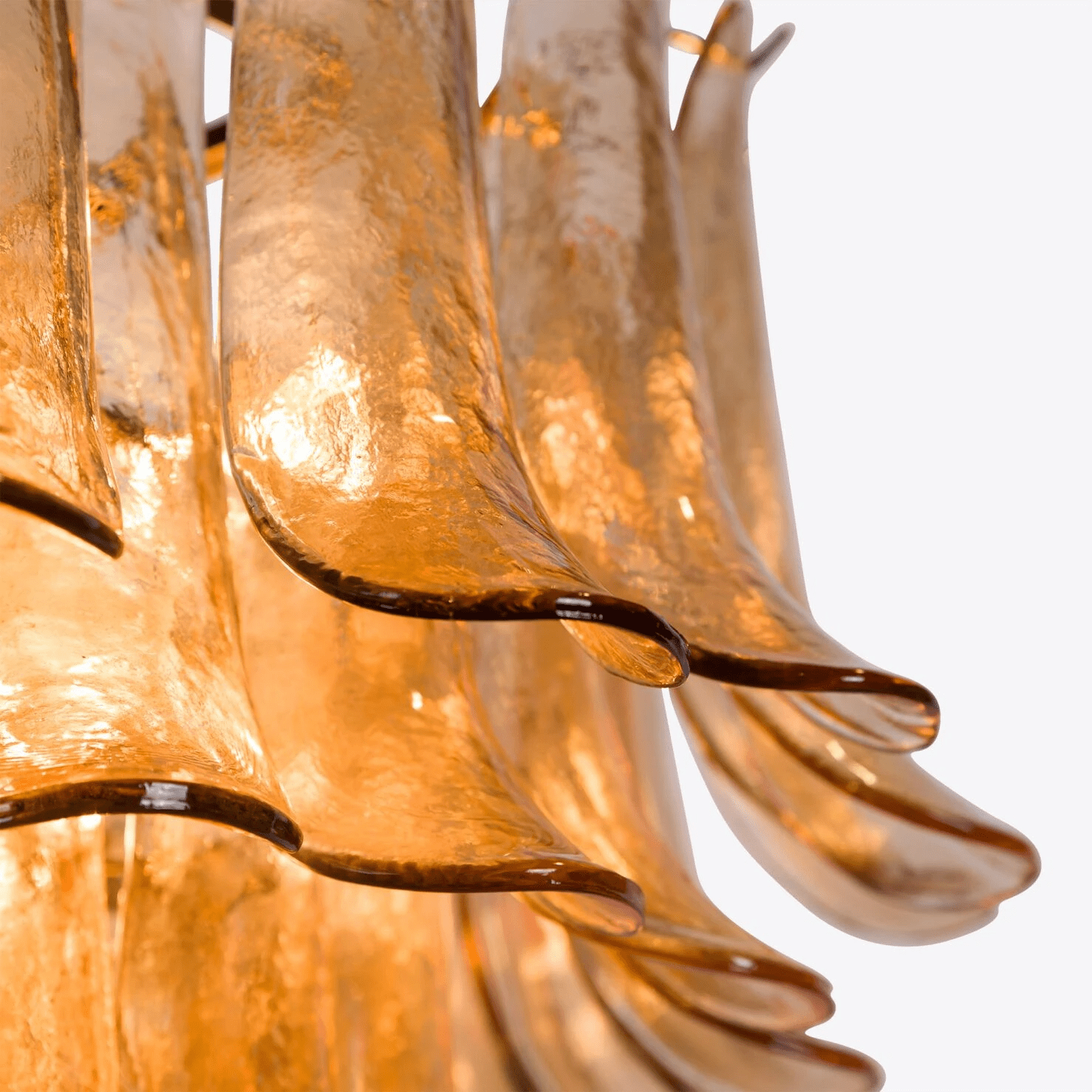 Amber Petalo Chandelier Glass lighting by Bling Lighting Studio