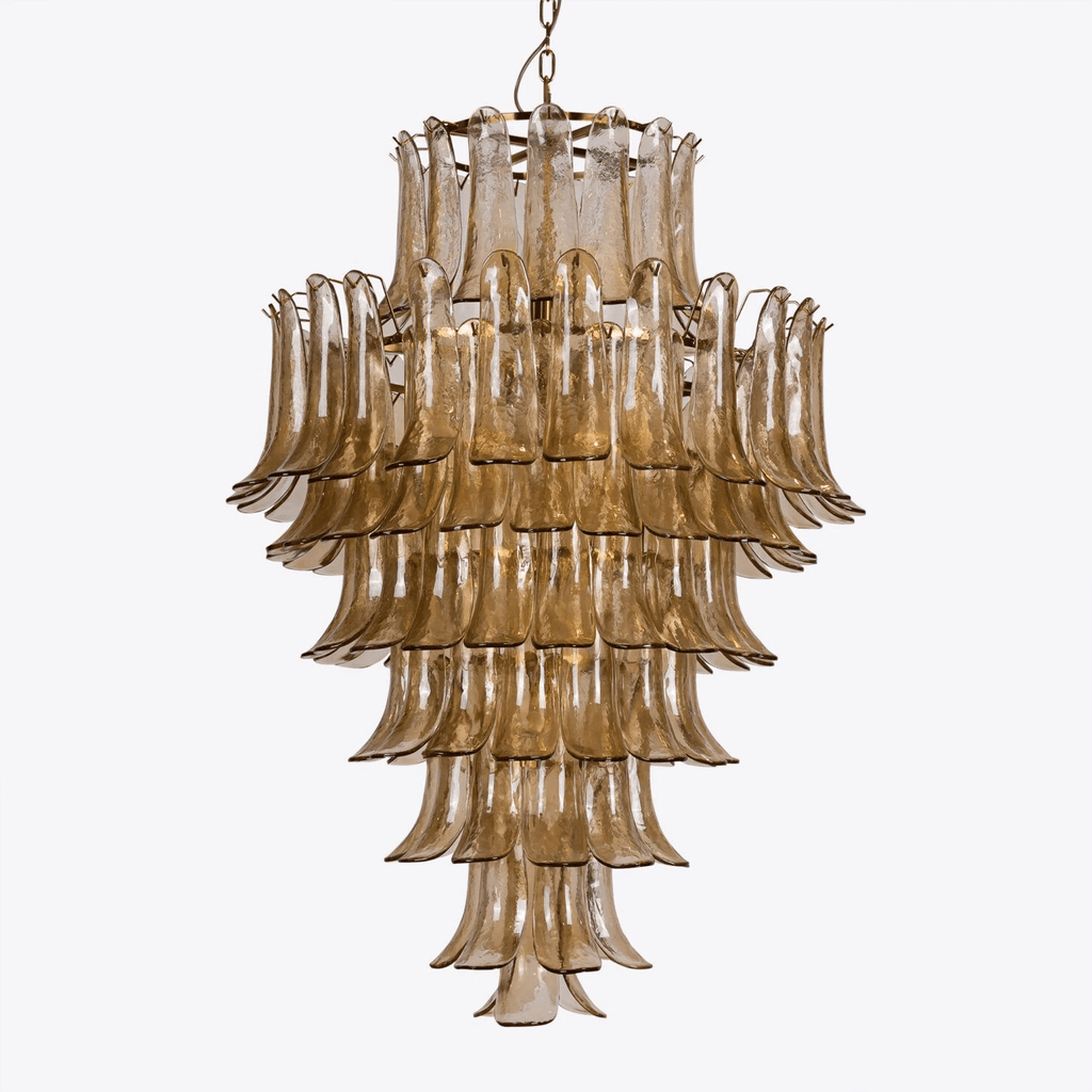 Amber Petalo Chandelier Glass lighting by Bling Lighting Studio
