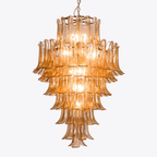 Amber Petalo Chandelier Glass lighting by Bling Lighting Studio