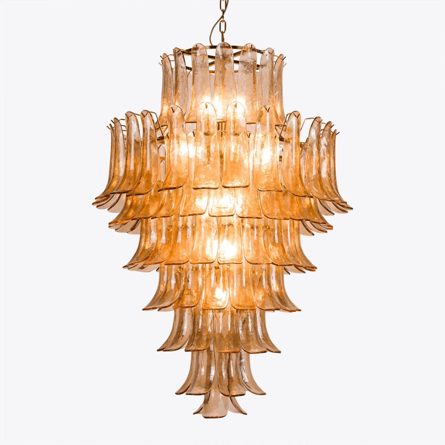Amber Petalo Chandelier Glass lighting by Bling Lighting Studio
