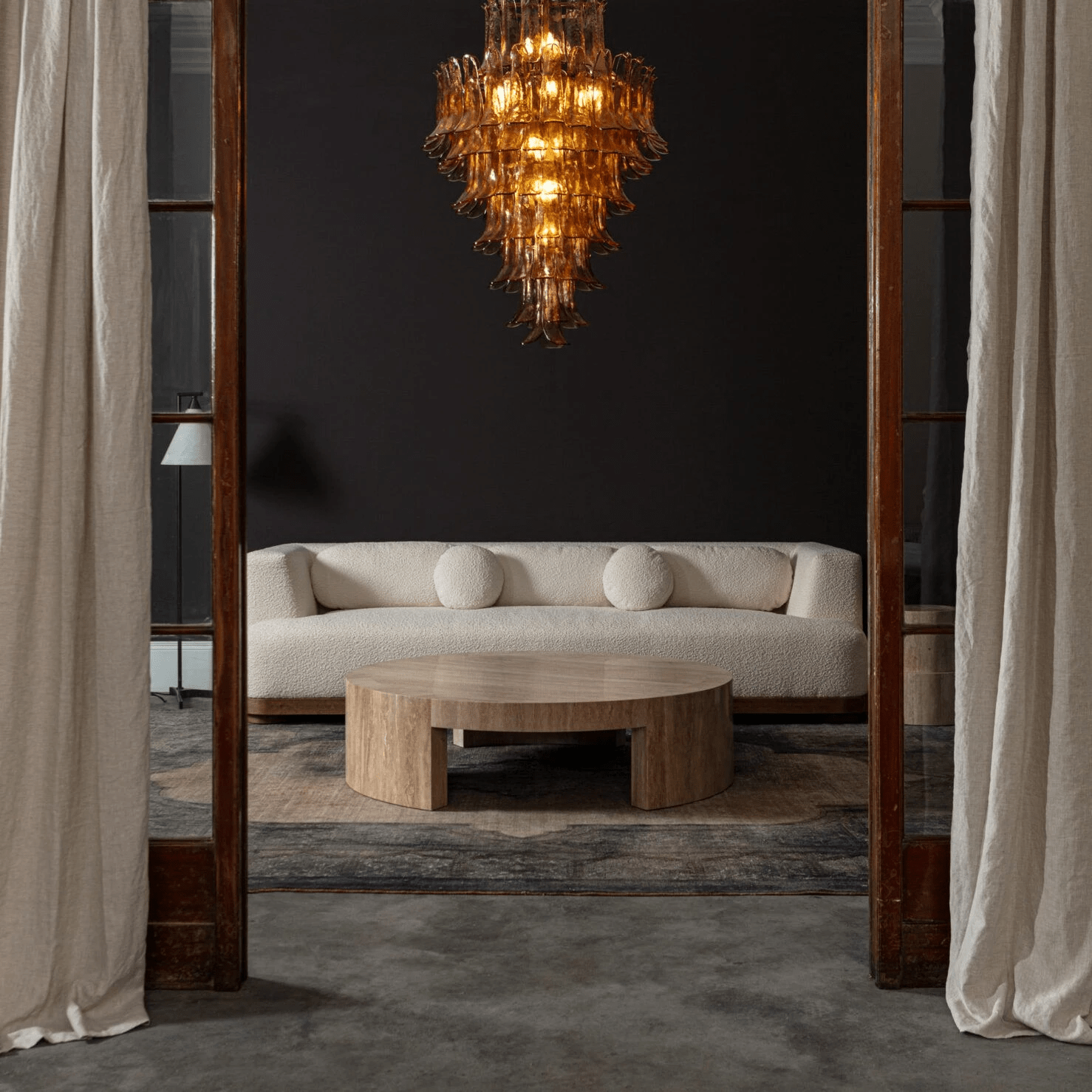 Amber Petalo Chandelier Glass lighting by Bling Lighting Studio
