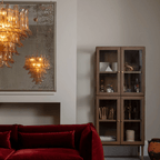 Amber Petalo Chandelier Glass lighting by Bling Lighting Studio