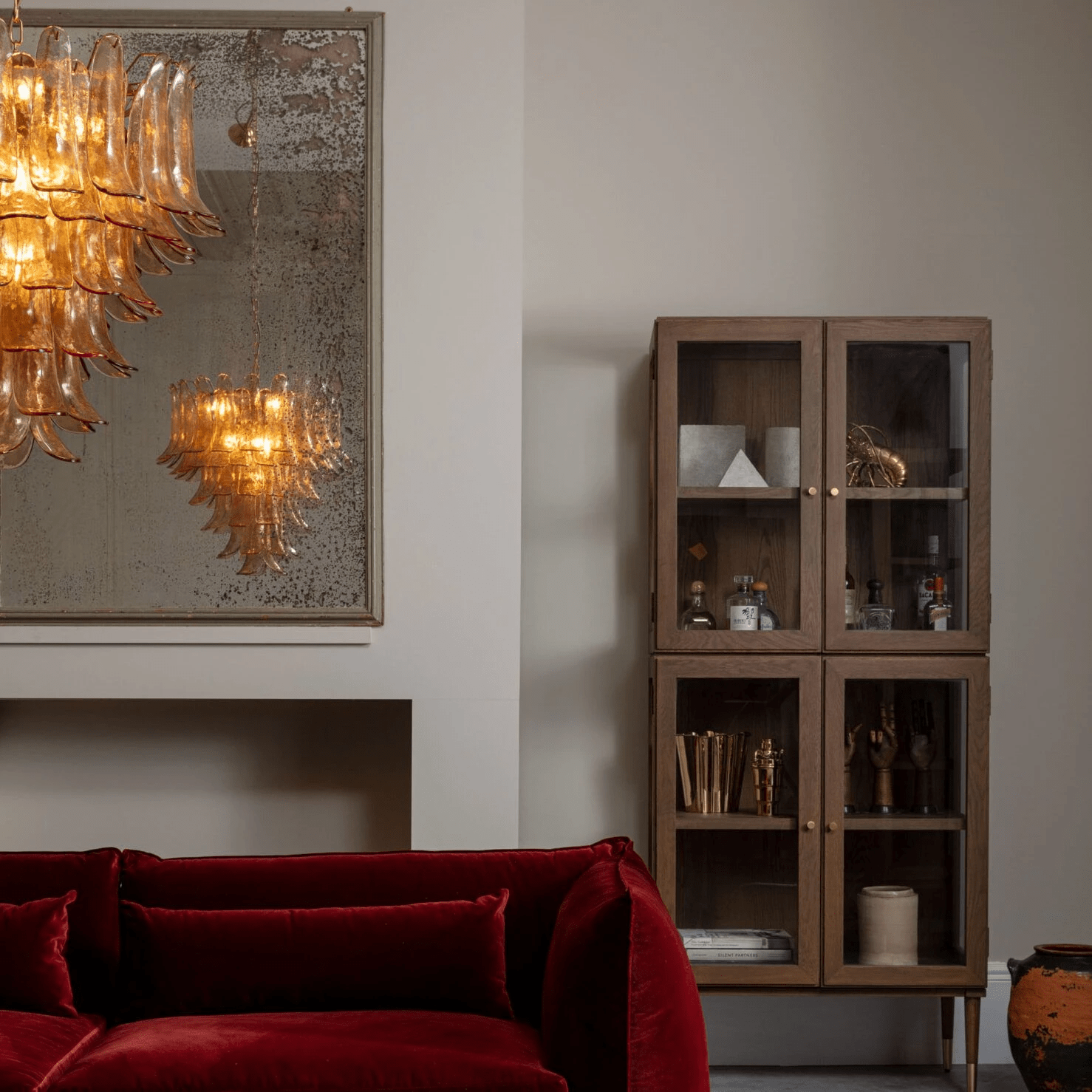 Amber Petalo Chandelier Glass lighting by Bling Lighting Studio