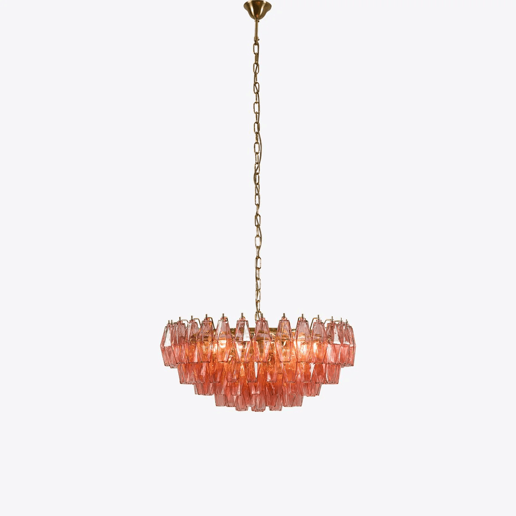 Murano Poliedri Pink Polygon Drop Chandelier product image