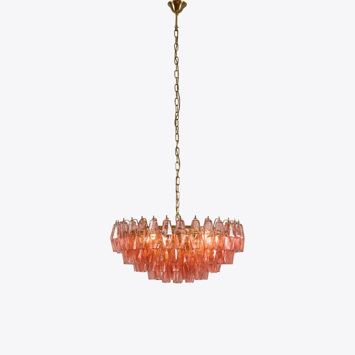 Murano Poliedri Pink Polygon Drop Chandelier product image